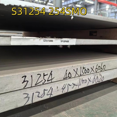 ASTM A240 SS 254SMO S31254 Dik 6 mm x 4' x 8 roestvrijstalen plaat DIN 1.4547 F44 40*1500*6000MM