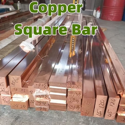 Square Shaped Pure Copper Bar 20*20  30*30mm Red Copper Bar C1100 1/2H Hard Shaft