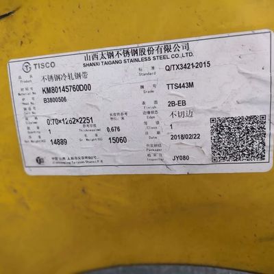 Ferrritische legering 443 Inox metaalplaat koudgewalst SUS443 plaat Aisi 443 roestvrij staalplaat
