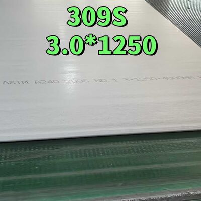 Warmgewalste ASTM A240 309S roestvrij staalplaten 3.0*1250*3000MM Hoogtemperatuurcorrosie
