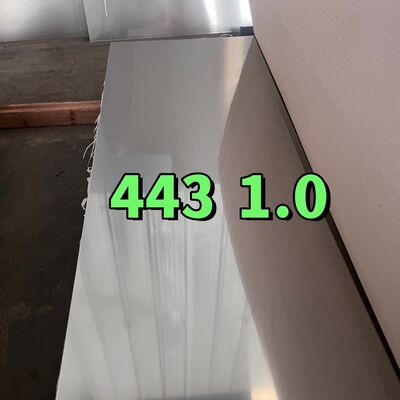 ASTM A240 koudgewalst SUS443 UNS S44330 DIN1.4611 X2CrTi21 roestvrij staalplaat 1.2*1220mm