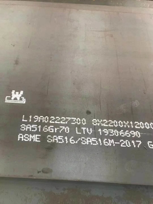 Rang 70 van ASME SA516 Koolstofstaalplaat, Warmgewalste Staalplaat voor Boiler