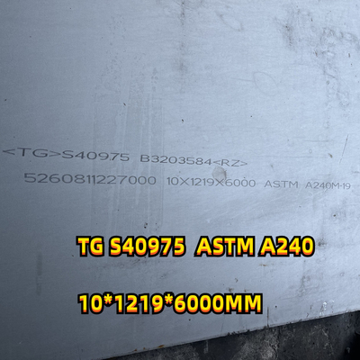 Warmgewalste Roestvrij staalplaat S40975 10.0*1219*6000mm ASTM A240