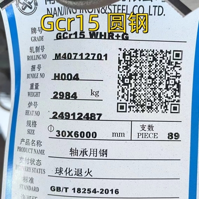 GCr15 Ronde staaf geschil AISI 52100 DIN100Cr6 Lagerstaaf van legering OD 30 mm