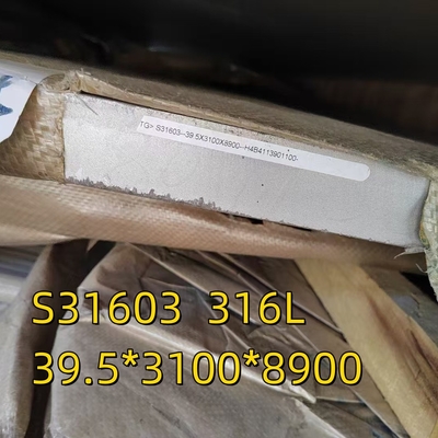 DIN1.4404 Standaard warmgewalste AISI 316L roestvrijstalen plaat 40*3100*8900MM SGS-certificering