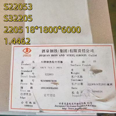 Dubbelstaal 2205 S31803 S22053 16,0 mm ASTM A240 S32205 Warmgewalste dubbele roestvrijstalen plaat