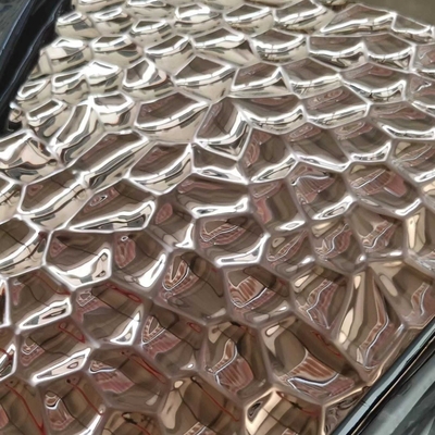 Ripple Effect SUS304 201 Spiegel Effect Water Wave Roestvrij staalplaat 1.0*1220*2440mm