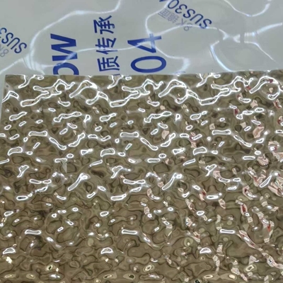 SUS304 Water Ripple Steel Sheet Gold Midden Groot Patroon 0.8*1220x2440mm