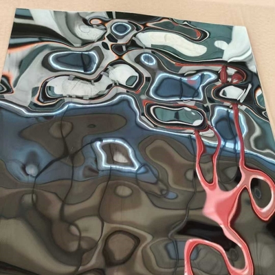 Decoratie SUS304 Roestvrij staal Water Ripple Plaat Panel Zwarte spiegel gepolijst