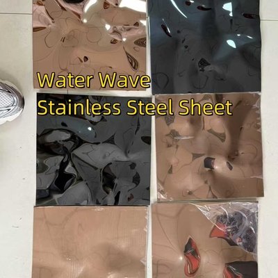 SUS304 Water Ripple Steel Sheet Gold Midden Groot Patroon 0.8*1220x2440mm