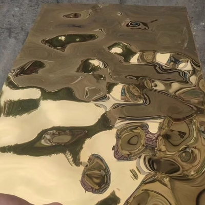SUS304 Water Ripple Steel Sheet Gold Midden Groot Patroon 0.8*1220x2440mm