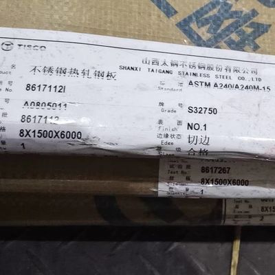 Warmgewalste Super Duplex ASTM A240 2507 S32750 Roestvrijstalen Plaat 8*1500*6000mm