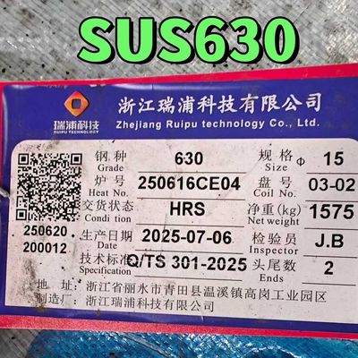 Verharding EURONORM 1.4542 X5CrNiCuNb 16-4 17-4PH 630 Ronde staalstaaf 16 mm Oplossingsbehandeling