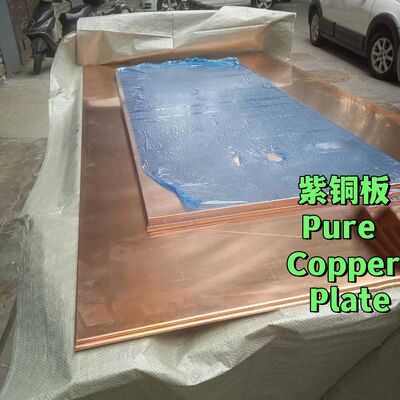 Pure koperen plaat C1100 T2 99,9% Cu warmgewalste plaat 0,5 mm - 20 mm dikte 600 mm breedte