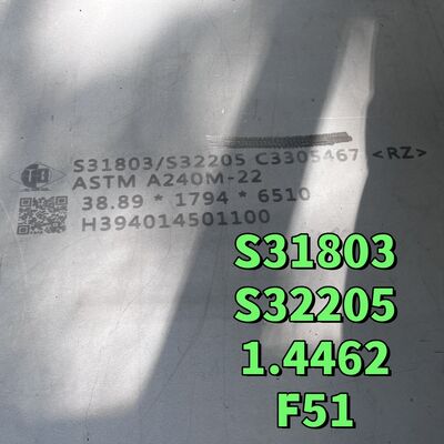 ASTM A182 F51 Roestvrij staalplaat 38*1220*2440mm S31803 1.4462 Duplex staalplaat